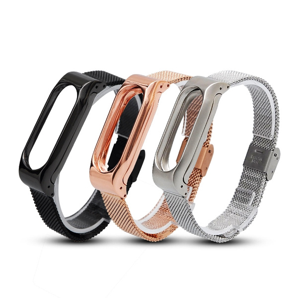 Strap for Mi Band 4 / Mi Band 3 Milanese Loop Mesh Stainless Steel Magnetic  Strap – Epaal